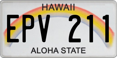 HI license plate EPV211