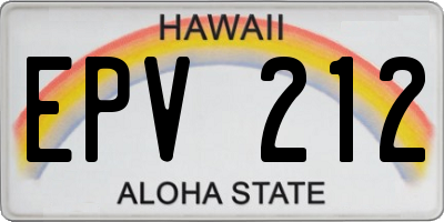 HI license plate EPV212