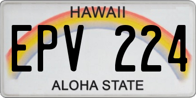 HI license plate EPV224