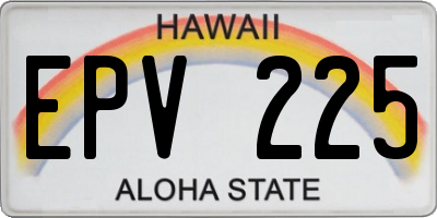 HI license plate EPV225