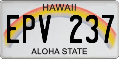 HI license plate EPV237