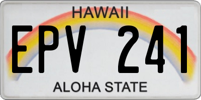 HI license plate EPV241