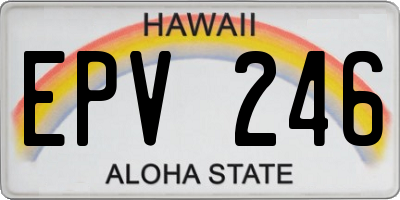 HI license plate EPV246
