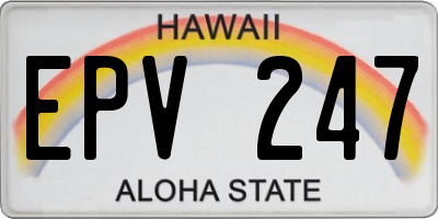 HI license plate EPV247