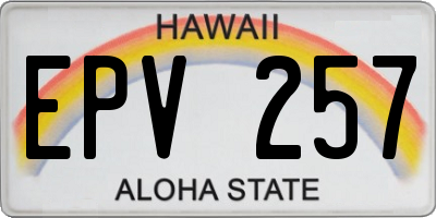 HI license plate EPV257