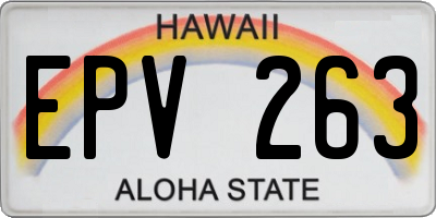 HI license plate EPV263