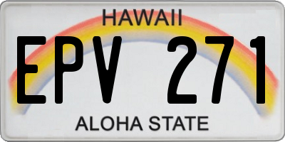 HI license plate EPV271