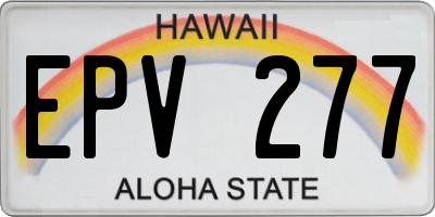 HI license plate EPV277