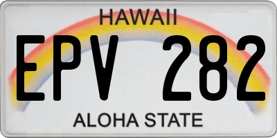 HI license plate EPV282