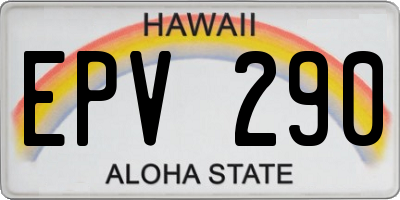 HI license plate EPV290