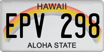 HI license plate EPV298