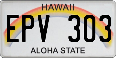 HI license plate EPV303