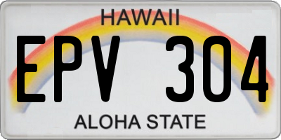 HI license plate EPV304