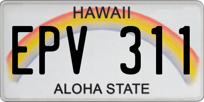 HI license plate EPV311