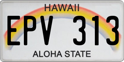HI license plate EPV313