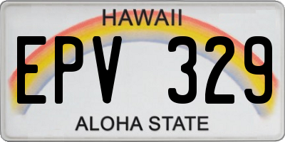 HI license plate EPV329