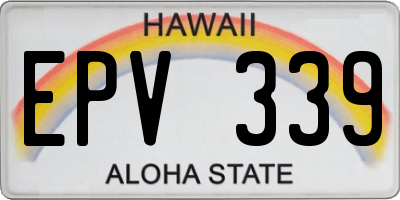 HI license plate EPV339
