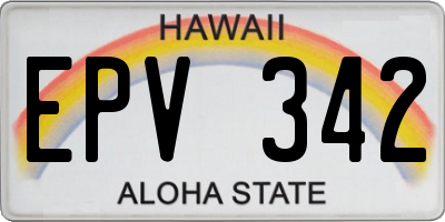 HI license plate EPV342