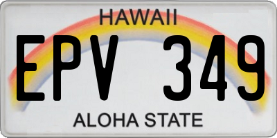 HI license plate EPV349