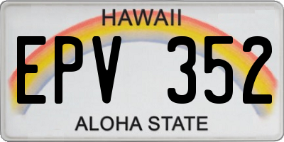HI license plate EPV352
