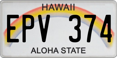HI license plate EPV374