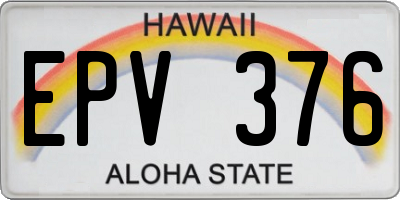 HI license plate EPV376