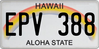 HI license plate EPV388
