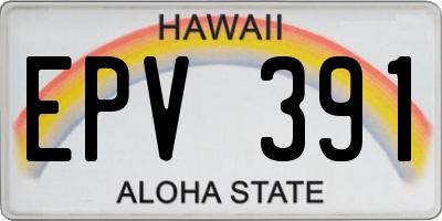 HI license plate EPV391