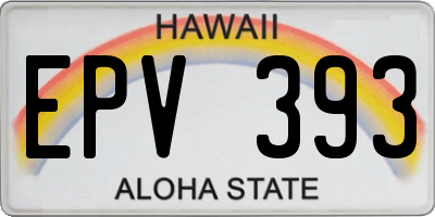 HI license plate EPV393