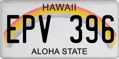 HI license plate EPV396