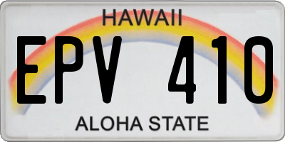 HI license plate EPV410
