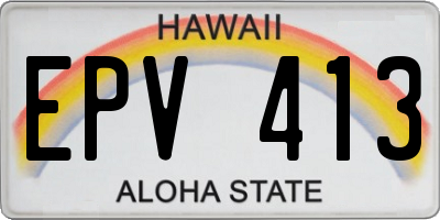 HI license plate EPV413