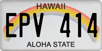HI license plate EPV414