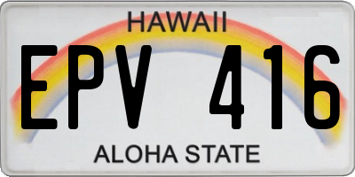 HI license plate EPV416