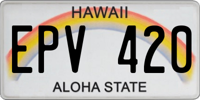 HI license plate EPV420