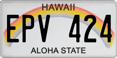 HI license plate EPV424