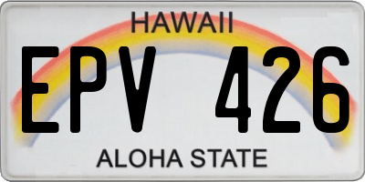 HI license plate EPV426