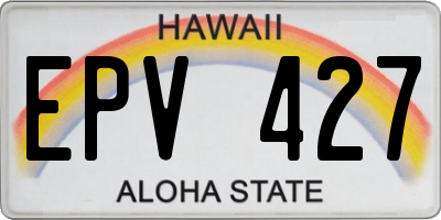 HI license plate EPV427