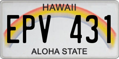 HI license plate EPV431