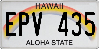HI license plate EPV435