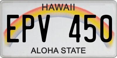 HI license plate EPV450