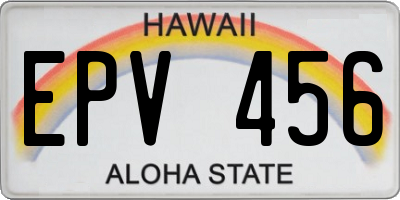 HI license plate EPV456