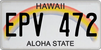 HI license plate EPV472