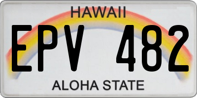 HI license plate EPV482