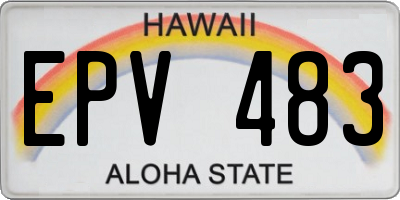 HI license plate EPV483