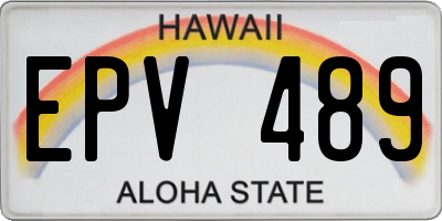 HI license plate EPV489