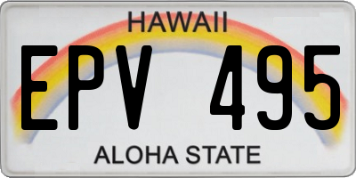 HI license plate EPV495