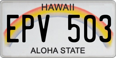 HI license plate EPV503