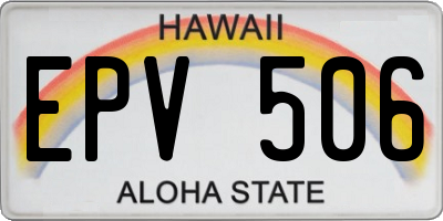HI license plate EPV506