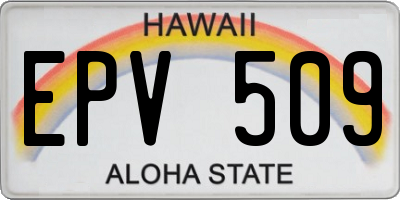 HI license plate EPV509
